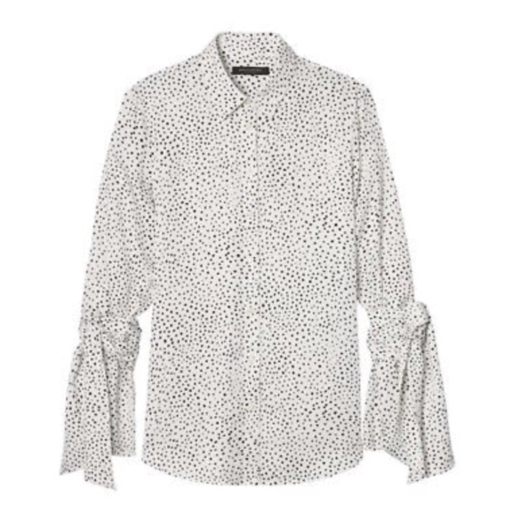 Banana Republic size s white  Polk a dot blouse